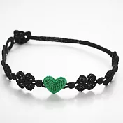 義大利精品Cruciani編織手環-明日之星系列黑帶+綠心