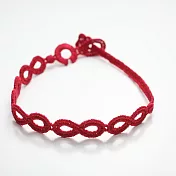 義大利精品Cruciani編織手環-無限系列深紅色