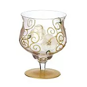 Madiggan手工彩繪玻璃曲線裝飾燭台-金黃色