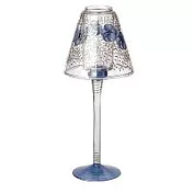 Madiggan手工彩繪玻璃鬱金香糰台燈罩二件組-寶藍色