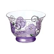 Madiggan手工彩繪玻璃玫瑰蠟燭漂浮碗- 紫色
