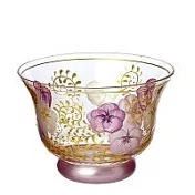 Madiggan手工彩繪玻璃鬱金香蠟燭漂浮碗- 紫紅色