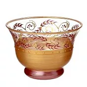 Madiggan手工彩繪玻璃托斯卡尼蠟燭漂浮碗- 金紅黃色