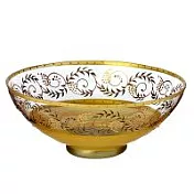 Madiggan手工彩繪玻璃托斯卡尼蠟燭開運碗-金黃色