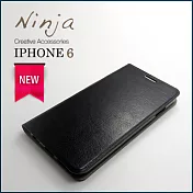 【東京御用Ninja】iPhone 6 (4.7吋)經典瘋馬紋保護皮套（黑色）