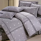 【法式寢飾花季】典雅風情-雙人純棉七件式床罩組(躍動時光#3045)低調灰