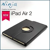 【東京御用Ninja】iPad Air 2新iPad第六代專用360度調整型站立式保護皮套(黑色)