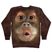 【摩達客】美國進口The Mountain 可愛猩猩臉  厚棉休閒運動衫 M 可愛猩猩臉