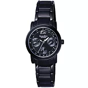 Roven Dino羅梵迪諾  錦繡編織華麗三眼時尚錶-黑銀/小