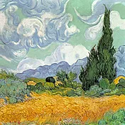 【客製化預購】梵谷 麥田與柏樹-30*30cm