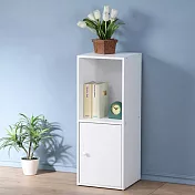 《Homelike》現代風二格單門置物櫃(三色)純白色