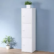 《Homelike》現代風三門置物櫃(三色)純白色