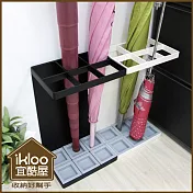 【ikloo】日式簡約傘架-長型6格鐵板 -氣質白