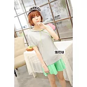 韓版時尚-孕婦五分高檔雪紡褲裙L薄荷綠