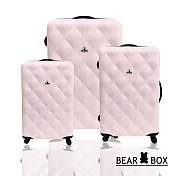 Bear Box 水漾菱格系列ABS輕硬殼行李箱/旅行箱 三件組28+24+20吋淡粉色