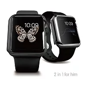 Ozaki O!coat Wardrobe+ Apple Watch Sport 38mm 男仕款金屬質感二合一保護殼組