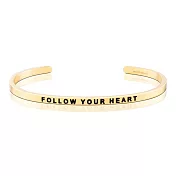 MANTRABAND 美國悄悄話手環 Follow Your Heart 隨心所欲 金色