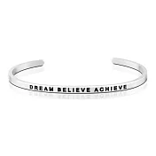 MANTRABAND 美國悄悄話手環 Dream Believe Achieve 夢想信仰實現 銀色