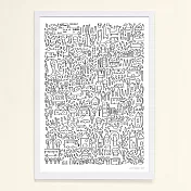 【摩達客】西班牙知名插畫家Judy Kaufmann藝術創作海報掛畫裝飾畫 (附Judy本人簽名)(含木框)近鄰