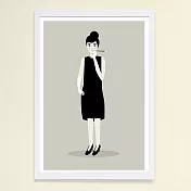 【摩達客】西班牙知名插畫家Judy Kaufmann藝術創作海報掛畫裝飾畫 (附Judy本人簽名)(含木框)奧黛麗赫本