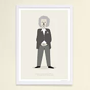 【摩達客】西班牙知名插畫家Judy Kaufmann藝術創作海報掛畫裝飾畫 (附Judy本人簽名)(含木框)愛因斯坦