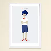 【摩達客】西班牙知名插畫家Judy Kaufmann藝術創作海報掛畫裝飾畫 (附Judy本人簽名)(含木框)我愛我鬍子