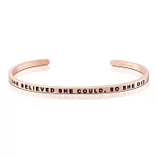 MANTRABAND 美國悄悄話手環 She Believed She Could 玫瑰金