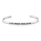 MANTRABAND 美國悄悄話手環 Live What You Love 追逐所愛  銀色