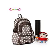 【Mamae】BP045時尚小花多功能大容量媽媽包 機能型+減壓媽咪背包咖啡圓點