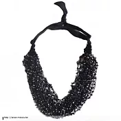 EMI❤JAY 美國知名手工髮飾 多層串珠髮帶 -黑銀色