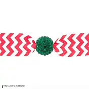 EMI❤JAY 美國知名手工髮飾手環 Crystal Beads - RED/WHITE CHEVRON WITH EMERALD