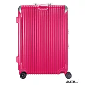 AOU 極速致美系列高端鋁框箱 25吋 獨創PC防刮專利設計飛機輪旅行箱 (玫紅) 90-020B