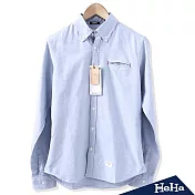 <現貨+預購>襯衫男士純棉翻領長袖襯衫三色-HeHa-S（淺藍）