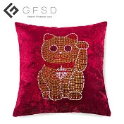 【GFSD】水鑽精品-招財貓幸運抱枕【金貓】