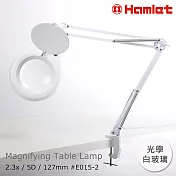 模型上漆、精密組裝推薦【hamlet 哈姆雷特】5d/127mm 工作用薄型led護眼檯燈放大鏡 桌夾式【e015-2】