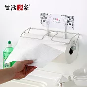 【生活採家】樂貼系列臺灣製304不鏽鋼廚房用大尺寸捲筒紙巾架(金)#27208