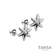 【TiMISA】花漾(M)-三色 純鈦耳針一對甜心粉