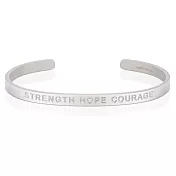 MANTRABAND 美國悄悄話手環 STRENGTH HOPE COURAGE 力量希望勇氣 消光銀