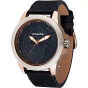 POLICE Reaper  暗黑狂潮個性腕錶-雙色框X深藍