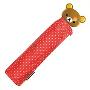 SAN-X 拉拉熊懶熊頭型圓點晴雨折傘。紅色