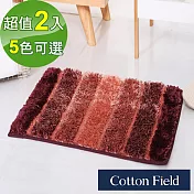 棉花田【Rainbow】超細纖維吸水防滑踏墊-珊瑚紅(二件組)