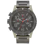 NIXON 48-20 CHRONO 潮流重擊運動腕錶-米灰框x深灰