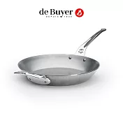法國【de Buyer】畢耶鍋具『原礦蜂蠟PRO』職人防滑握柄平底鍋32cm(附耳)