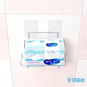 【歐奇納 OHKINA】隨手貼系列 多功能化妝棉/抽取衛生紙置物架組(置物架+方勾2入)