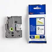 brother 原廠 TZ TZe-S221 護貝標籤帶超黏性 (9mm 白底黑字)