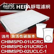 【怡悅HEPA靜電濾網】適用於3m超濾淨型-6/10坪空氣清淨機-單片裝（含活性碳版本）