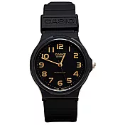 CASIO 卡西歐MQ-24極簡時尚指針中性錶- 黑面金字 1B2