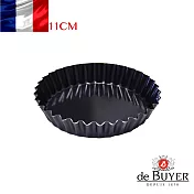 法國【de Buyer】畢耶烘焙『輕礦藍鐵烘焙系列』圓形波浪邊塔模11cm(4入/組)