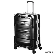 AOU 絕讚耀眼系列 經典巨作專利產品 25吋PC亮面旅行箱 (搖滾黑) 90-022B