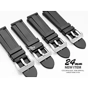 【完全計時】錶帶館│24mm防水矽膠錶帶 沛納海Panerai代用 黑色